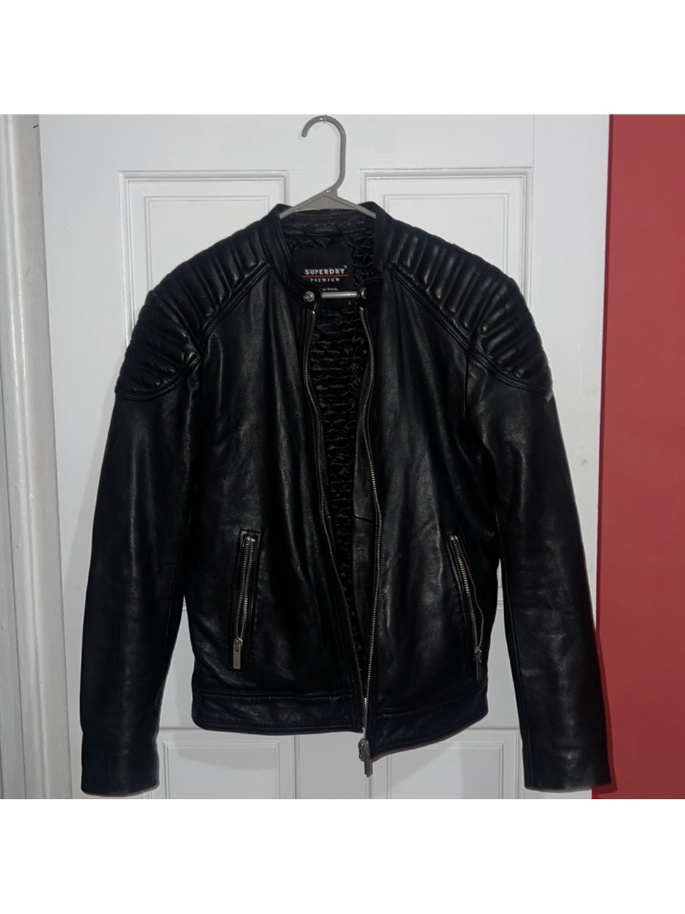 Superdry Men’s Hero Leather Racer Jacket | Premier Leather Jacket